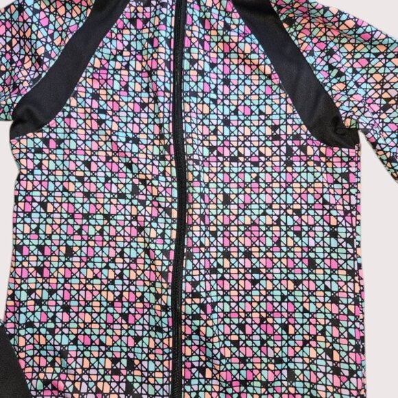 CHAMPION Colorful Print Zip Front Activewear Jacket Girls Size 10-12 - Picture 3 of 4